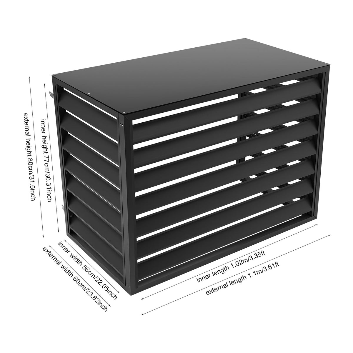 43x23x31 Inch Aluminum Alloy Air Conditioner Fence Screen U39803