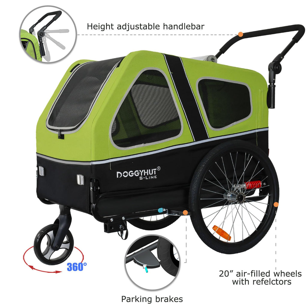 XL Pet Bike Trailer & Stroller with Suspension Wheels X917