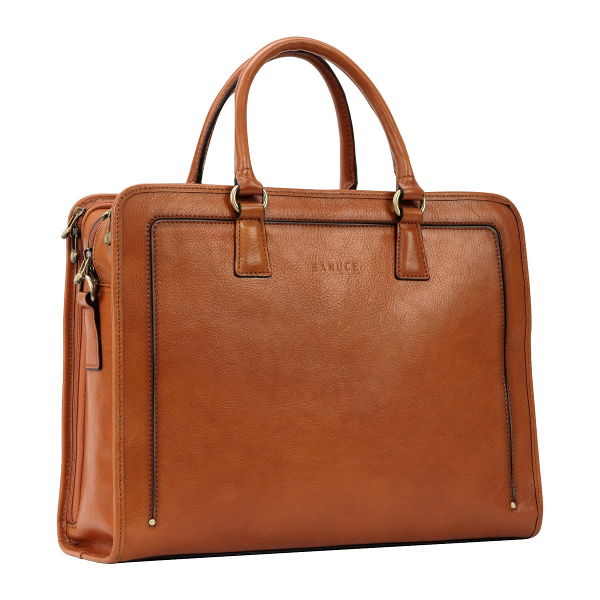 Full Grain Leather Briefcase Fits 15.6" Laptop G508