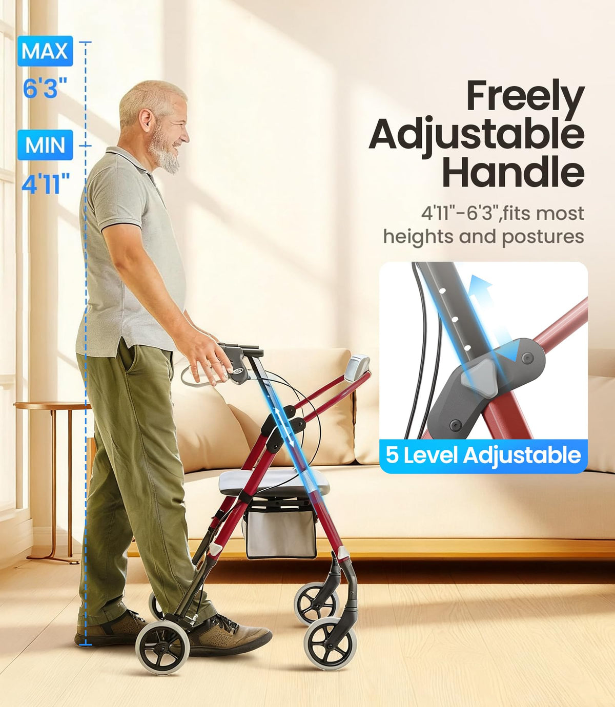 Rollator Walker with Seat A915733