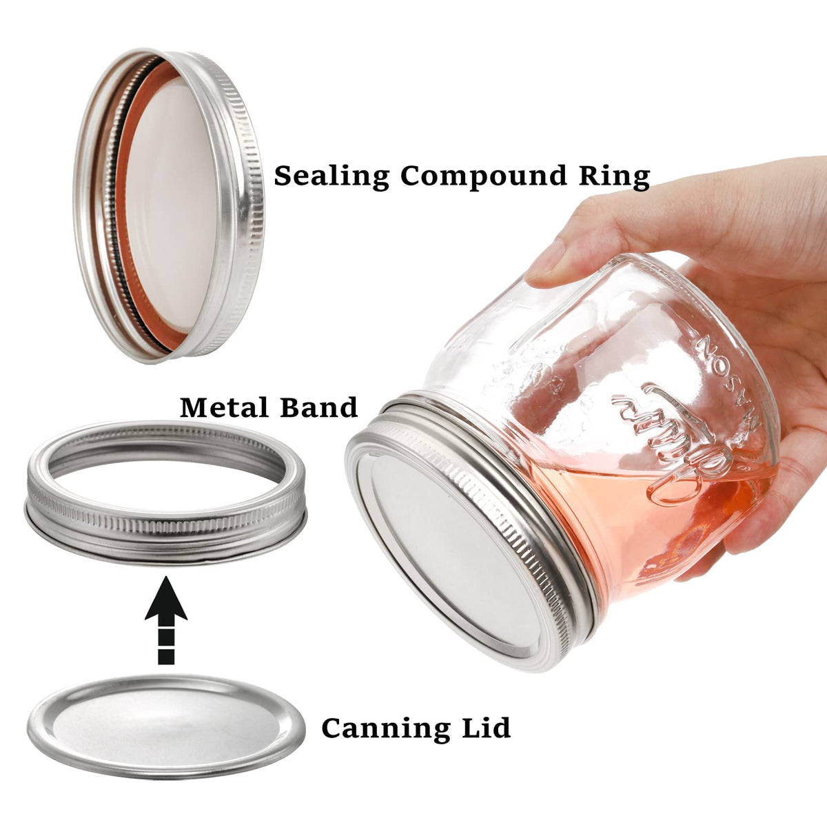 12 Pack 16 Oz Wide Mouth Glass Mason Jars D42326