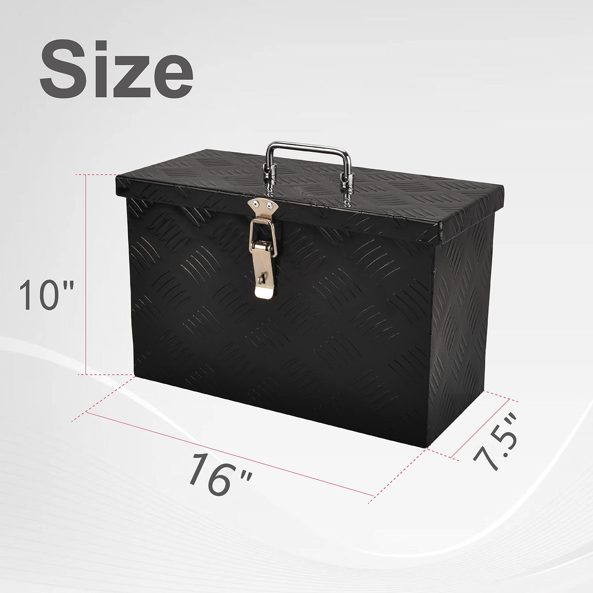 16 Inch Aluminum Truck Bed Tool Box Black L900401