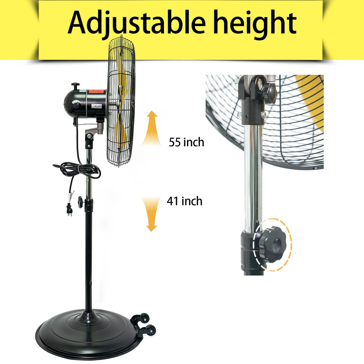 20 Inch 3-Speed Oscillating Pedestal Fan B185