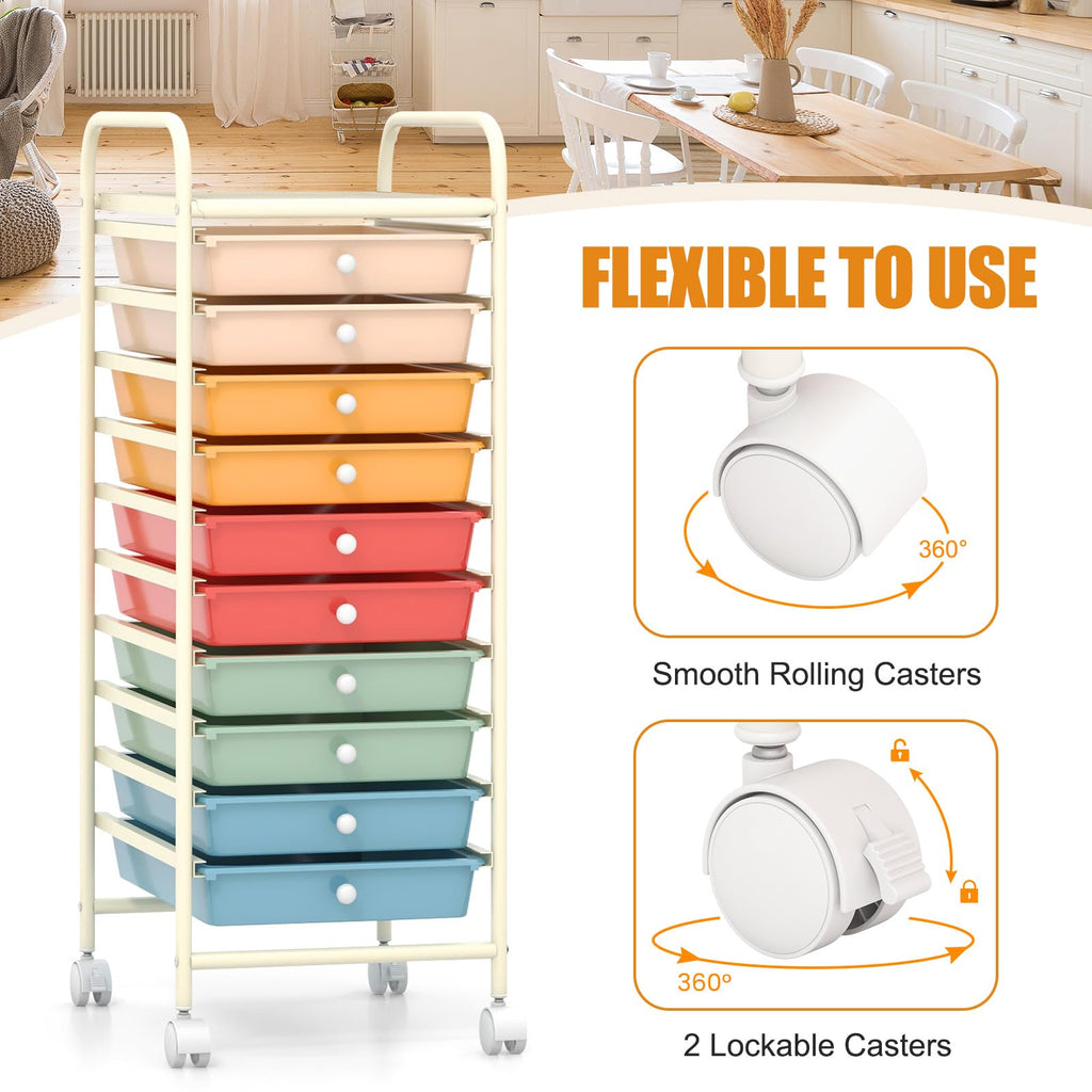 10 Drawer Rolling Storage Cart A6748