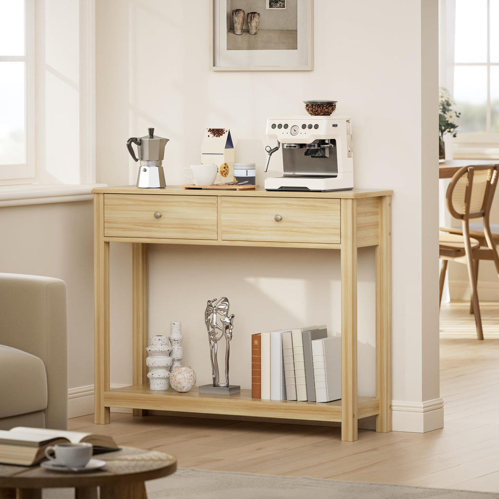 2 Drawer Oak Console Table A8839