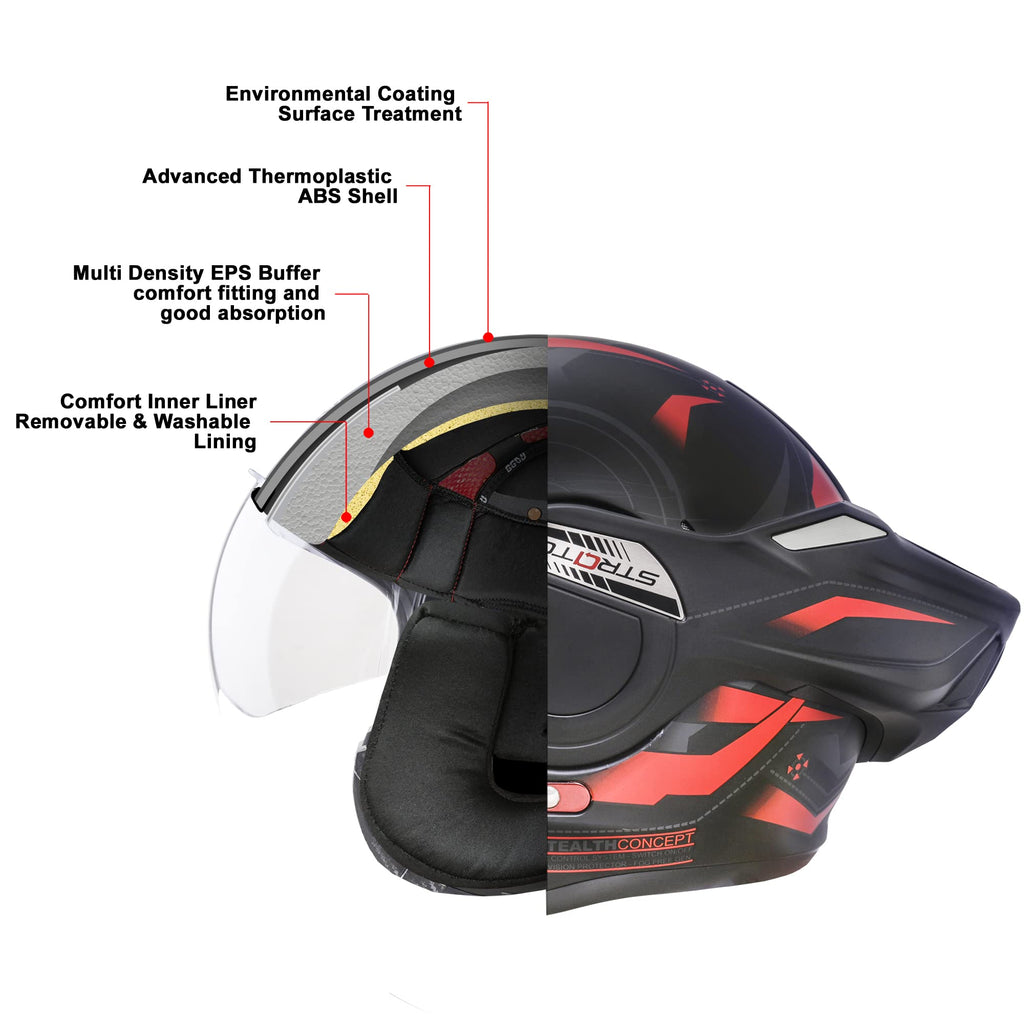 Full Face Motorcycle Helmet DOT Approved Modular with Anti-Fog Dual Visors X107223