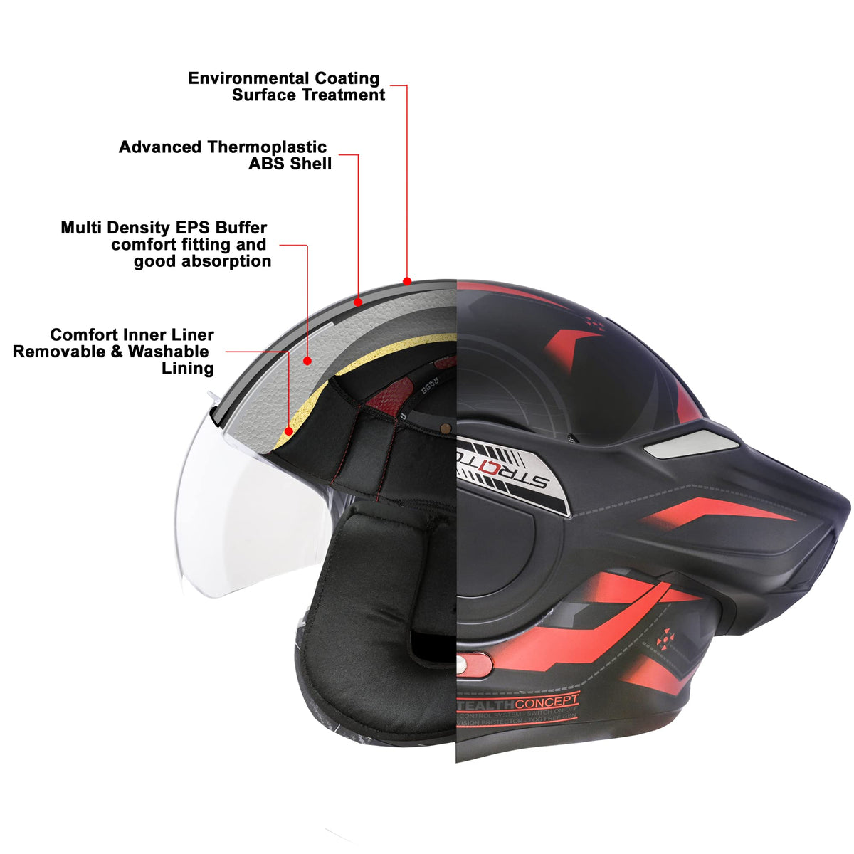 Full Face Motorcycle Helmet DOT Approved Modular with Anti-Fog Dual Visors X107223