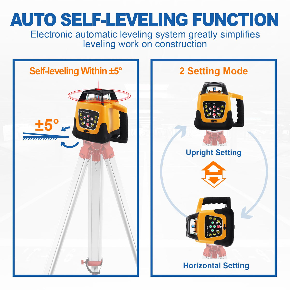 Red Beam Rotary Laser Level Kit with Tripod C9049