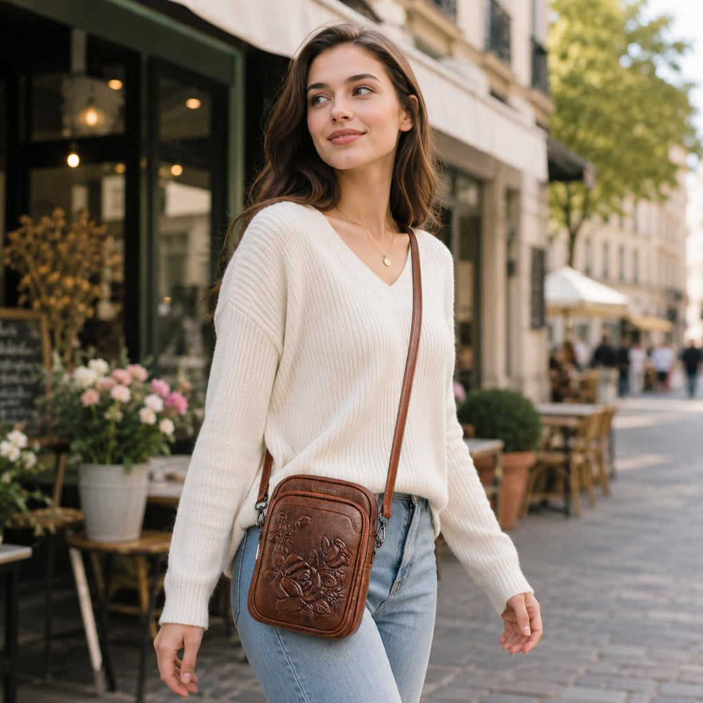 Small RFID Leather Crossbody Bag Z22504