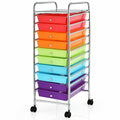 10 Drawer Rolling Storage Cart with Metal Frame H38121