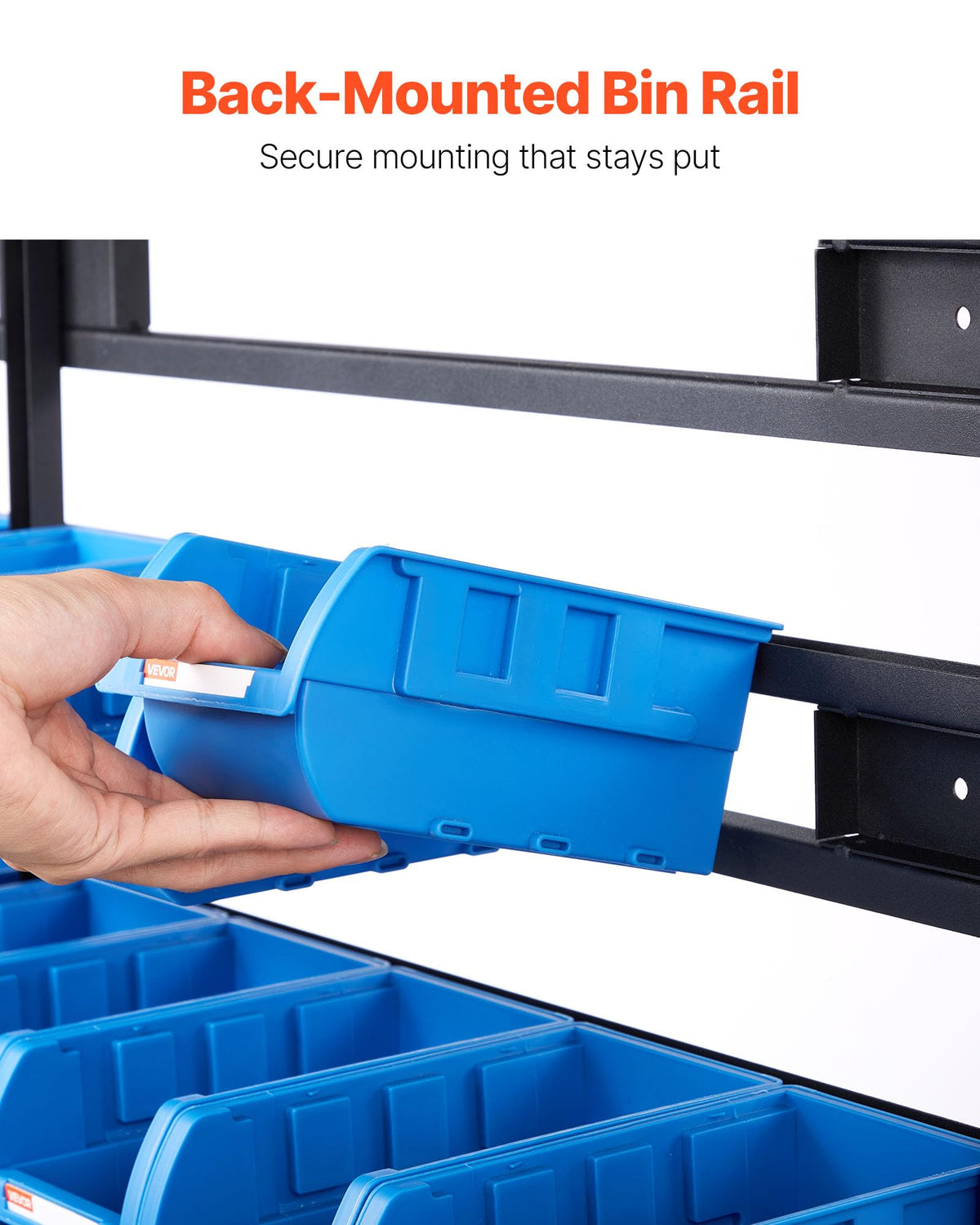 7-Tier Double-Sided Rolling Bin Storage Rack with 94 Plastic Bins J35302