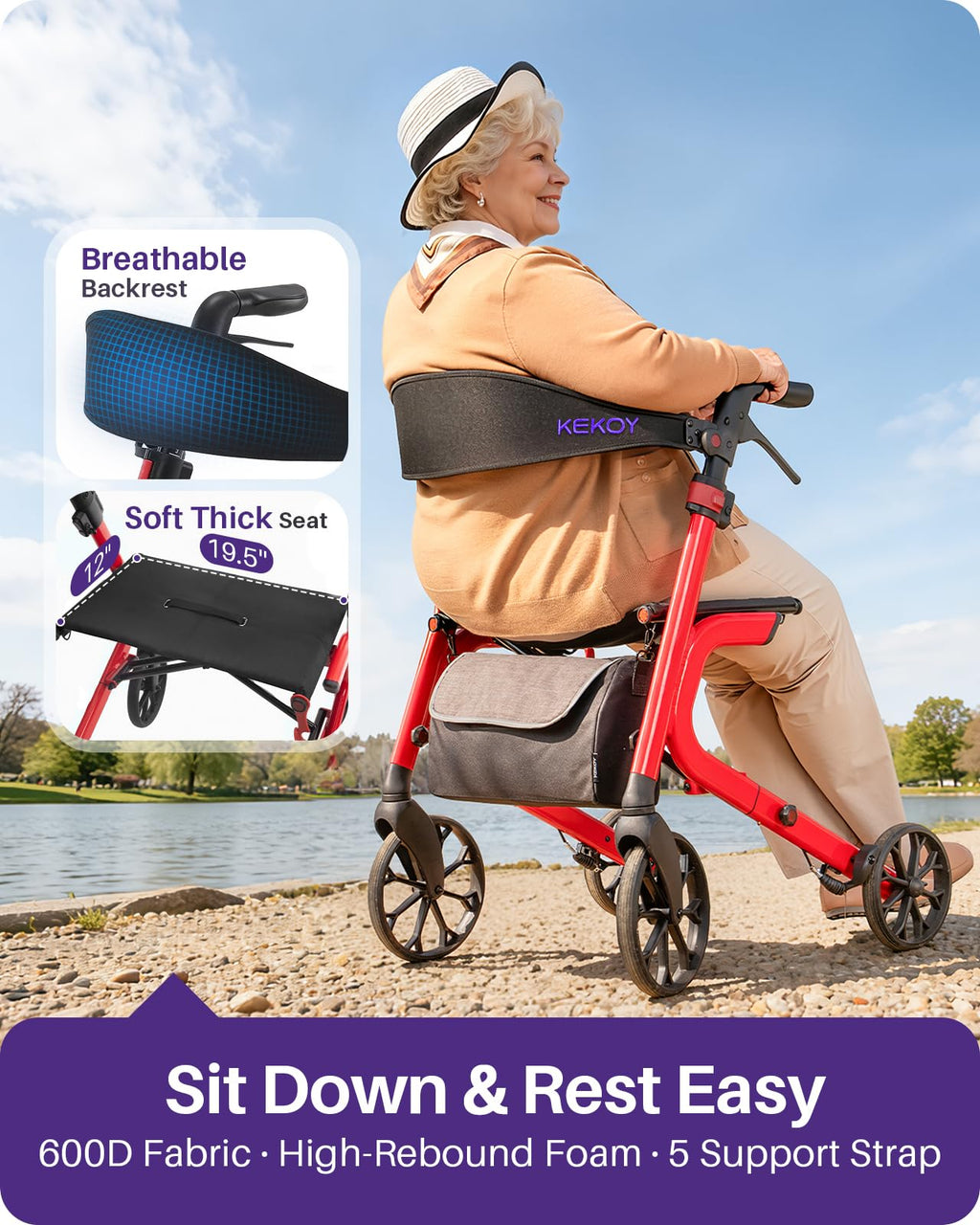 Bariatric Rollator Walker with Seat Z20629