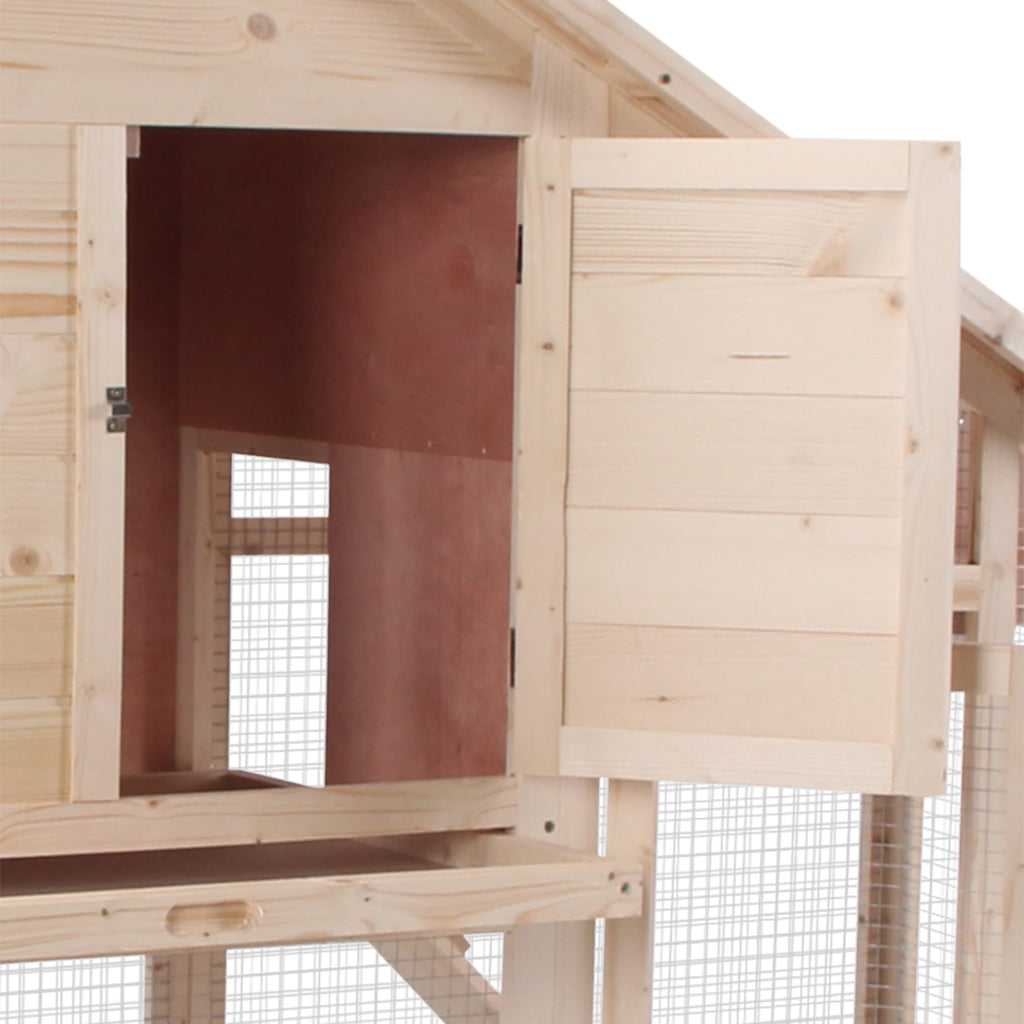 55" 2-Tier Wooden Rabbit Hutch with Ramp X90078