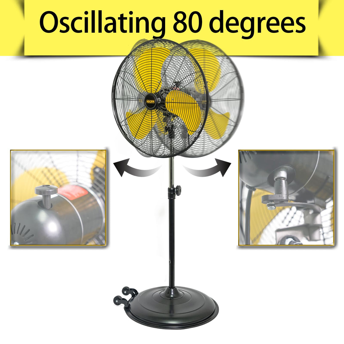20 Inch 3-Speed Oscillating Pedestal Fan B185