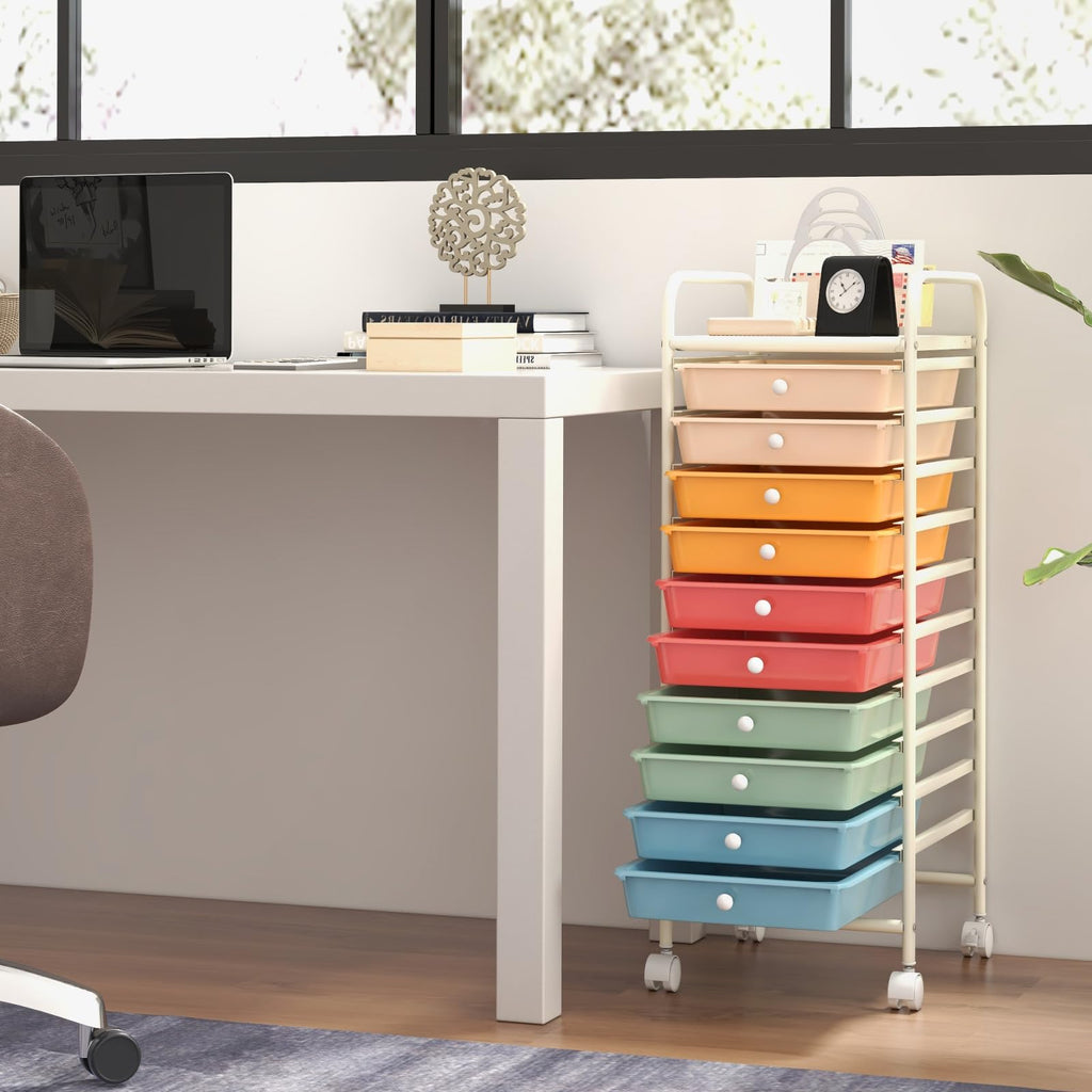 10 Drawer Rolling Storage Cart A6748