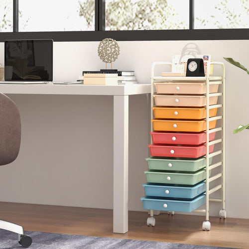 10 Drawer Rolling Storage Cart A6748