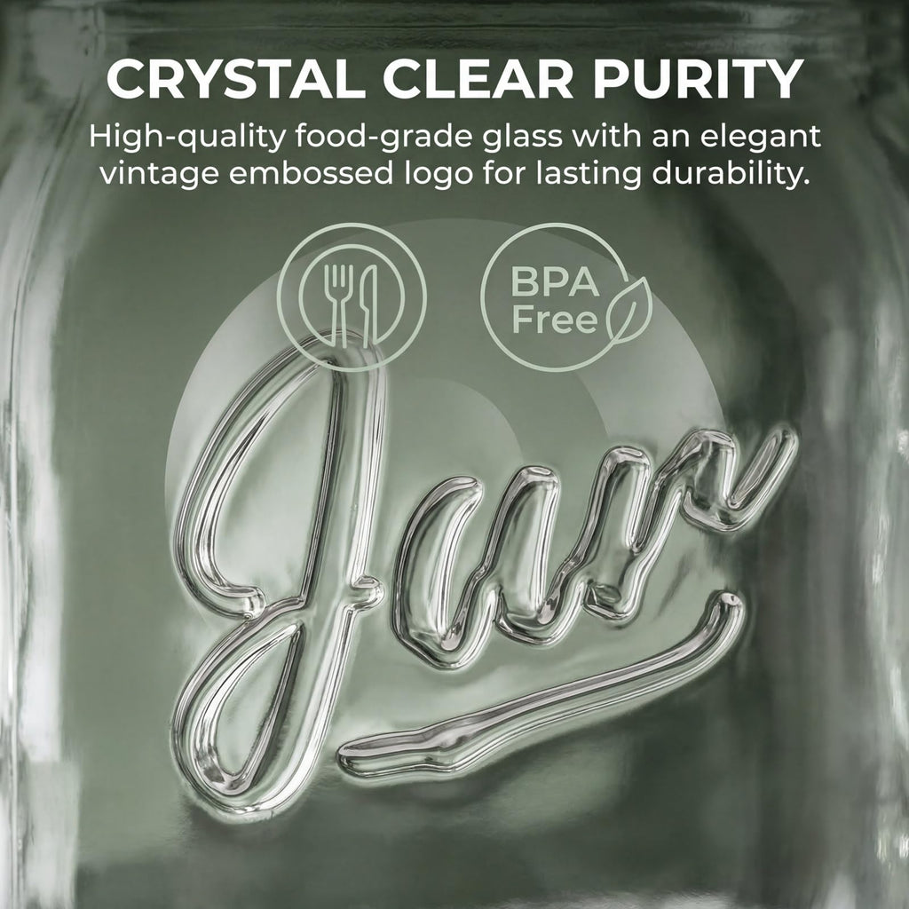 12 Pack 16 Oz Wide Mouth Glass Mason Jars D42326