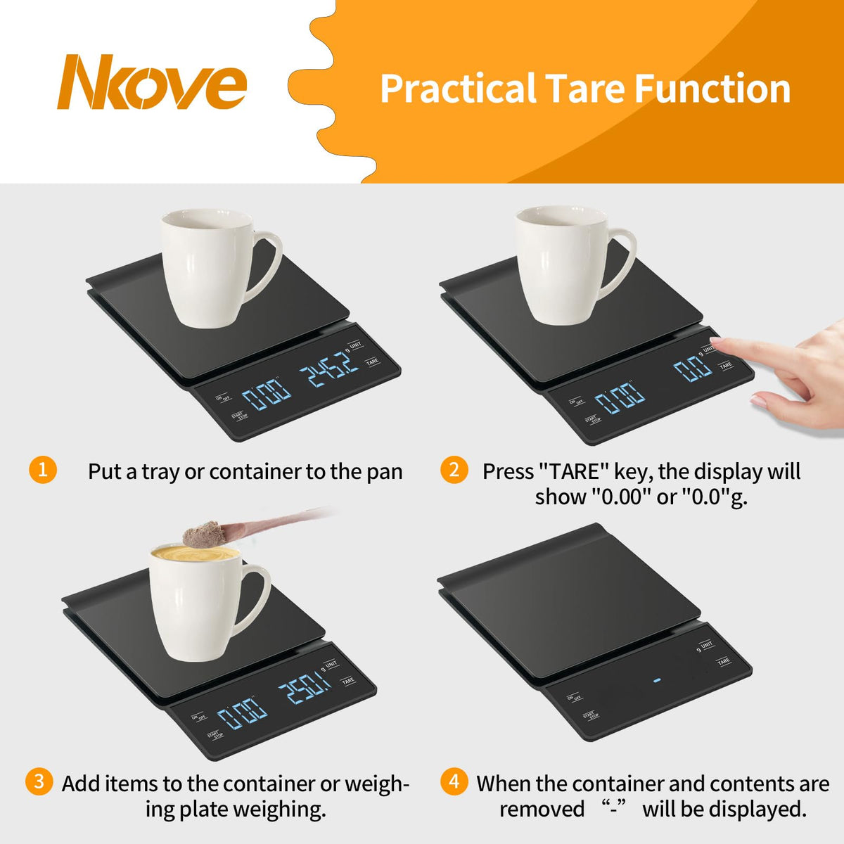 0.1g High Precision Coffee Scale with Timer H46682