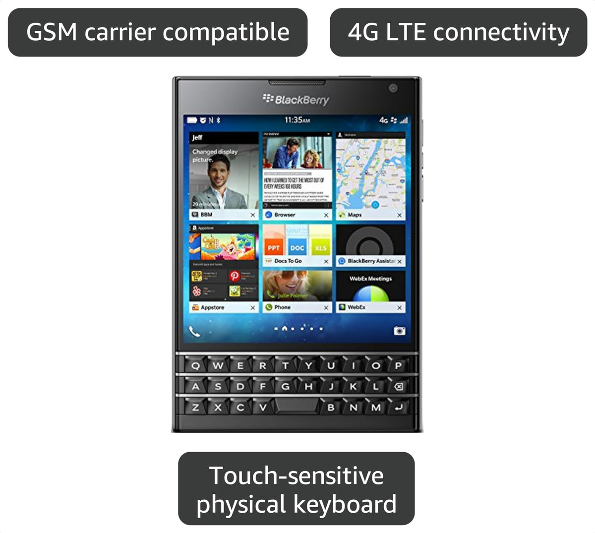 Black 32GB Unlocked 4G LTE Smartphone B704