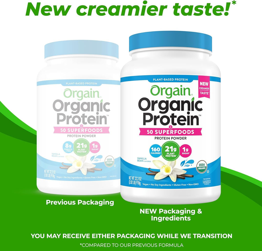 Organic Vegan Protein + 50 Superfoods Powder, 21g Plant Based Protein, 2.02 lb I960