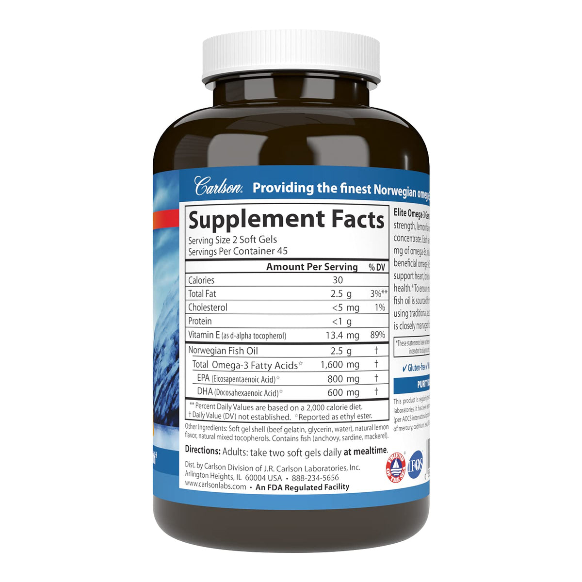 Omega-3 1600 mg Lemon 90 Softgels I23170