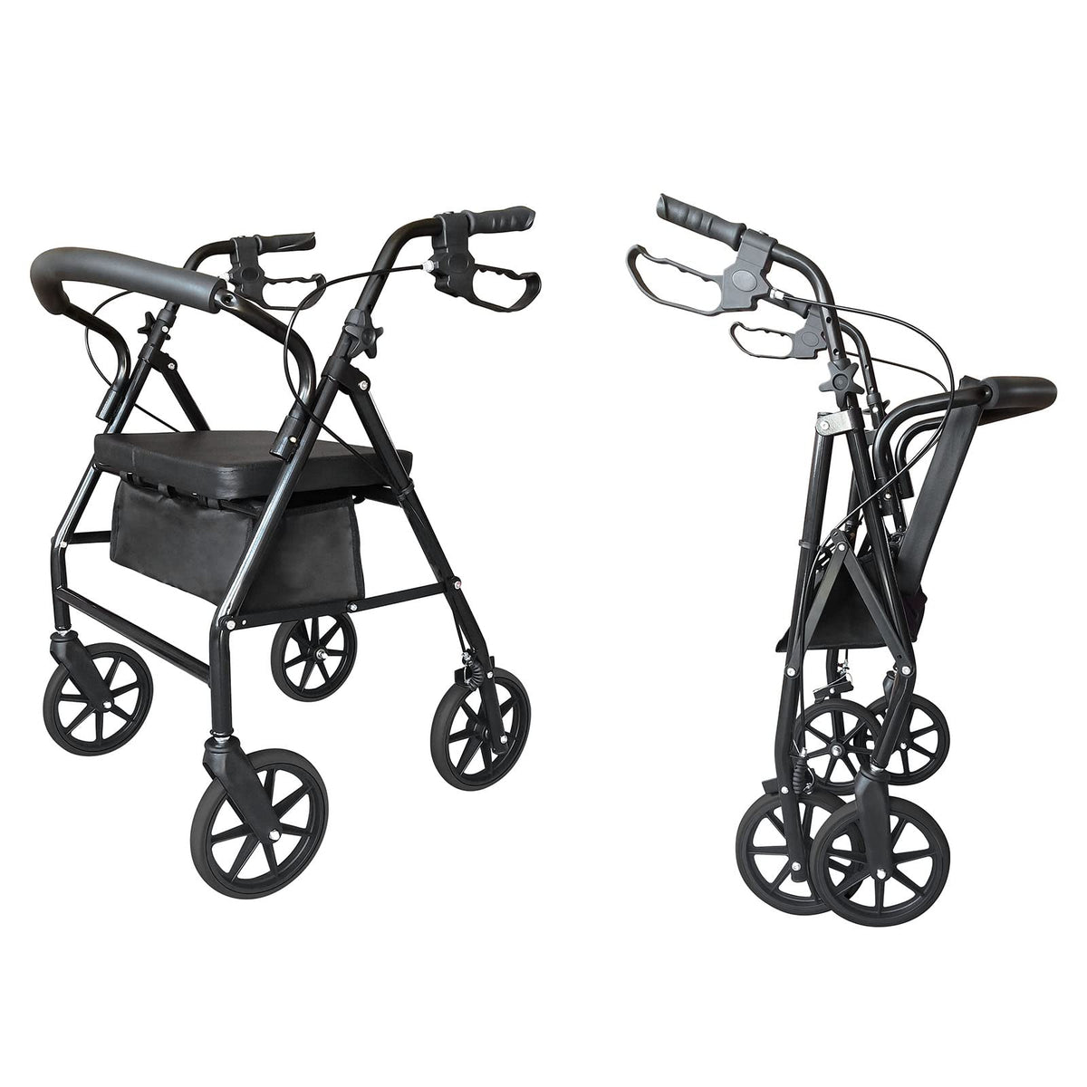 Rollator Walker with Seat, 8" Wheels, 286 Pound Capacity J97097