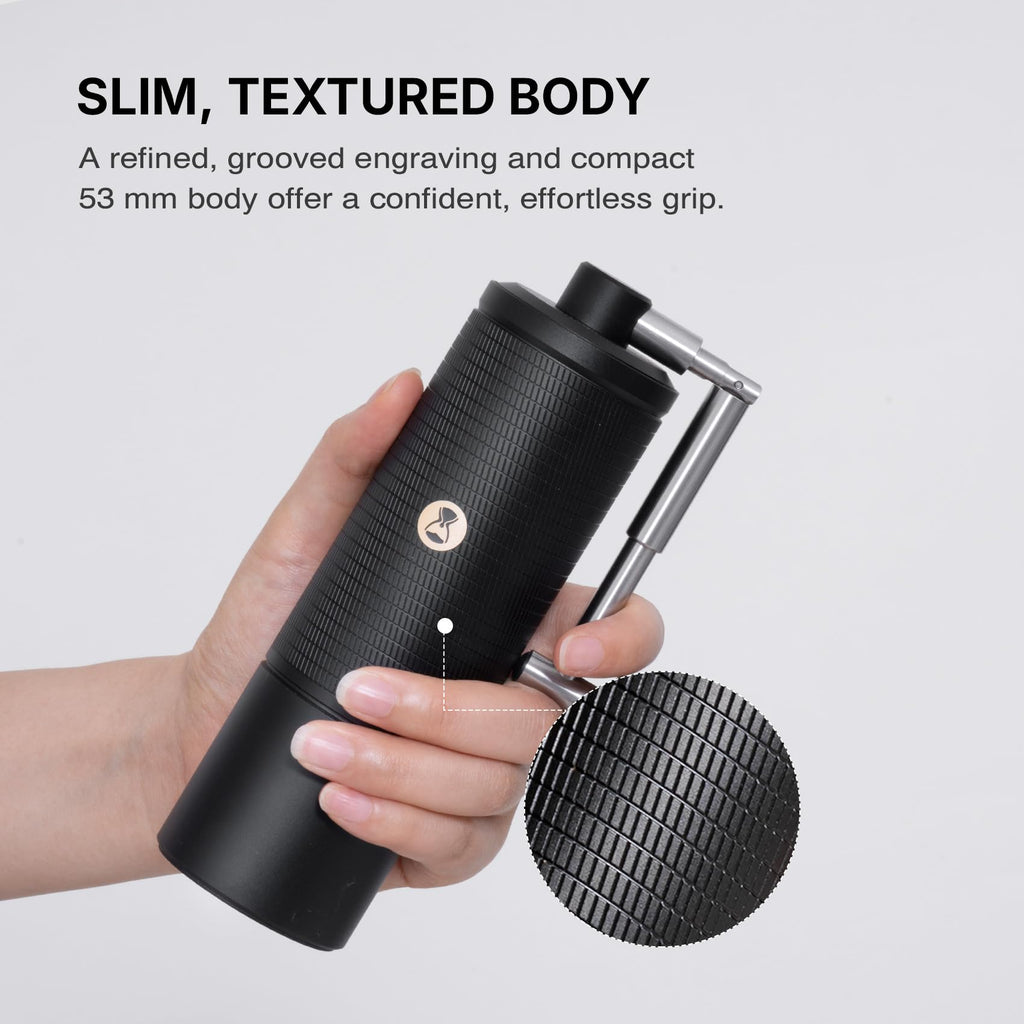 Manual Coffee Grinder with Conical Burr, Portable Hand Coffee Mill, Black W77305