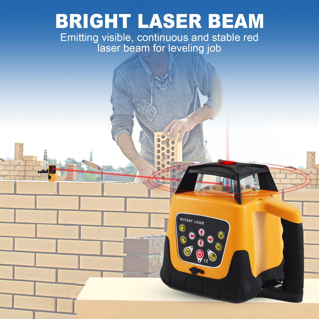 Red Beam Rotary Laser Level Kit with Tripod C9049