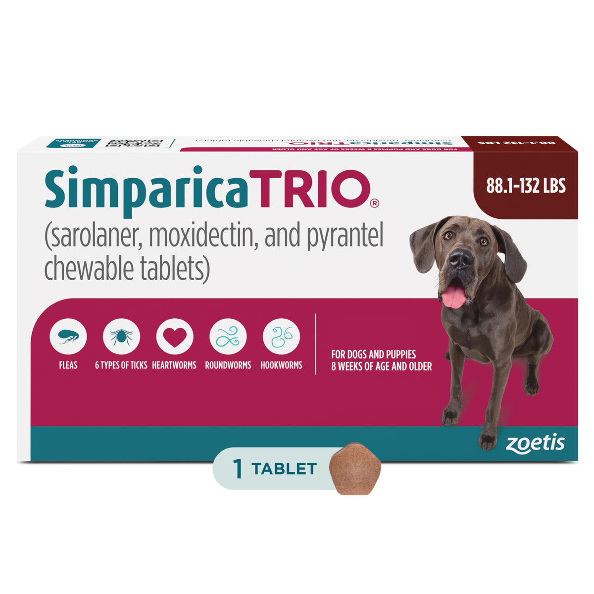 Chewable for Dogs Liver Flavor 88.1-132 lbs 1-Month R665163