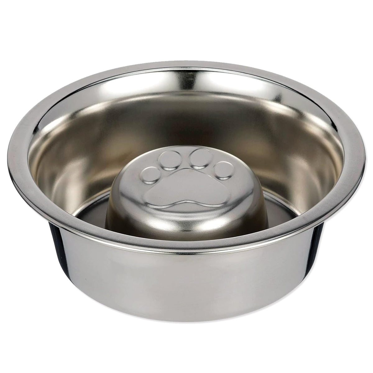 Reversible Stainless Steel Slow Feed Bowl Z1407