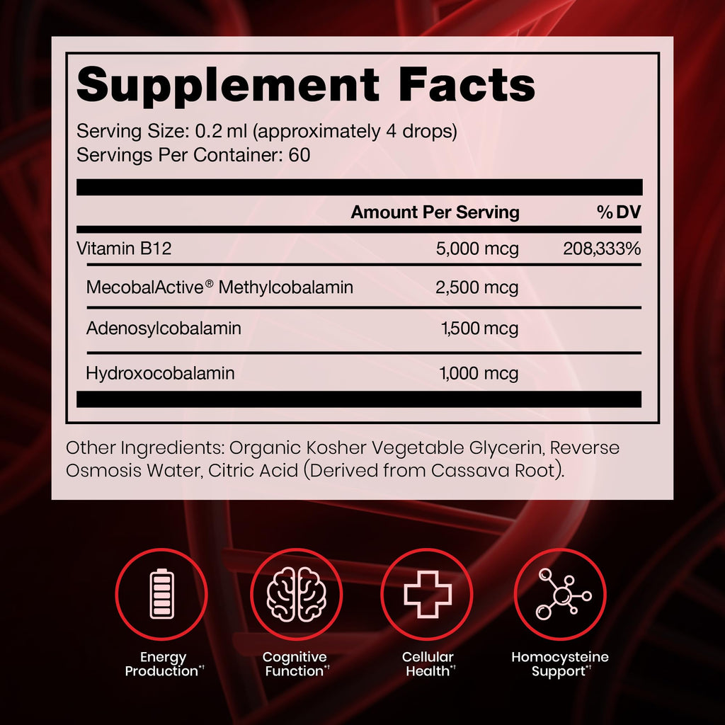 BioActive B12 Liquid 5000mcg 60 Servings N5013