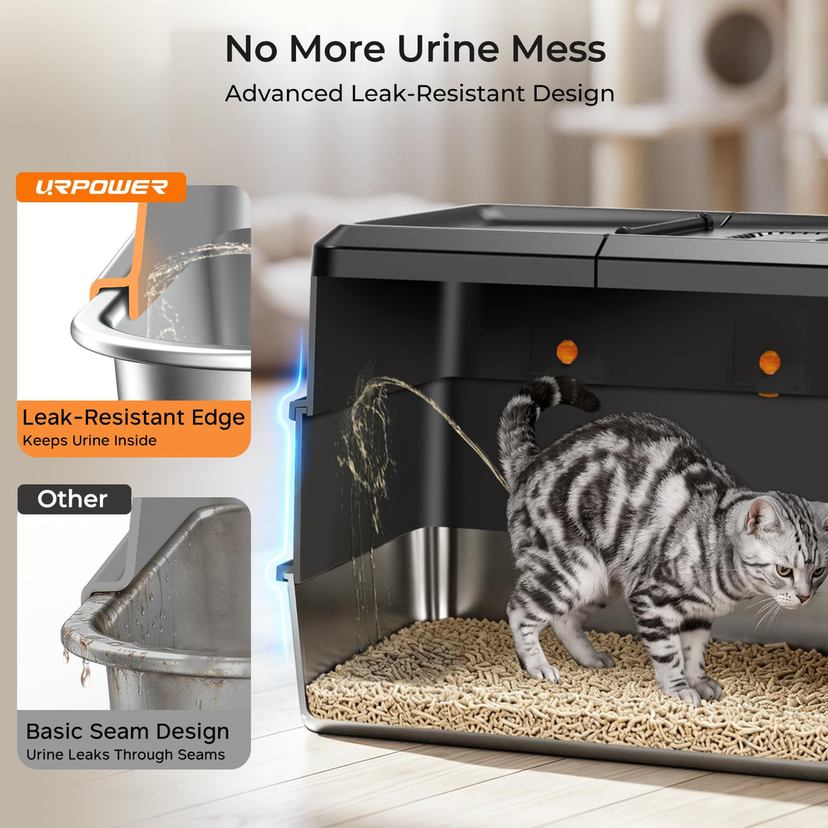 XL Stainless Steel Cat Litter Box I5335