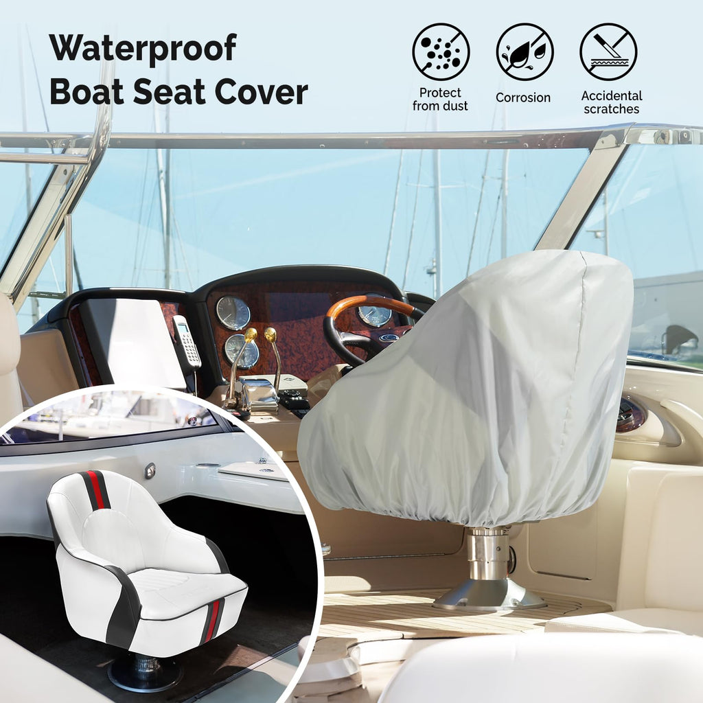 Pontoon Boat Captain Bucket Seat with Cover L519469