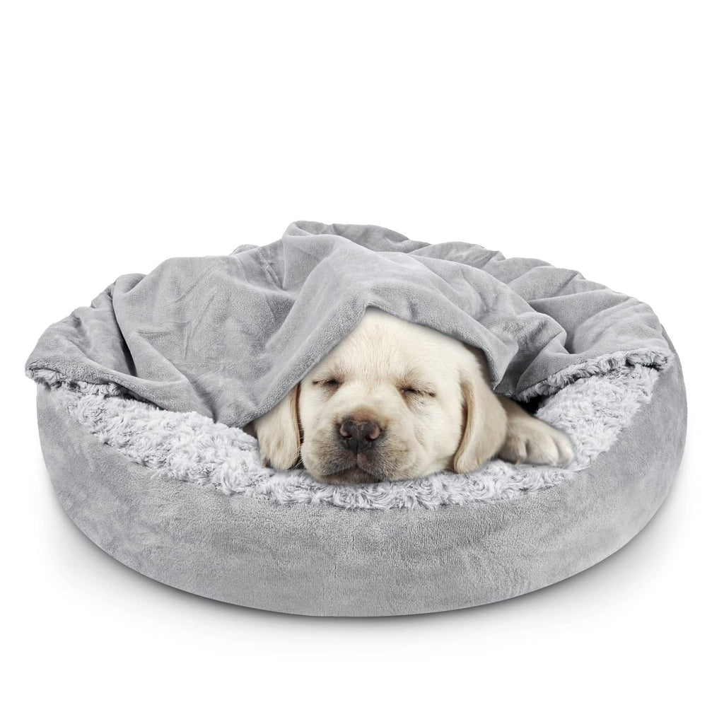 Hooded Blanket Donut Round Dog Bed 23 inch P502