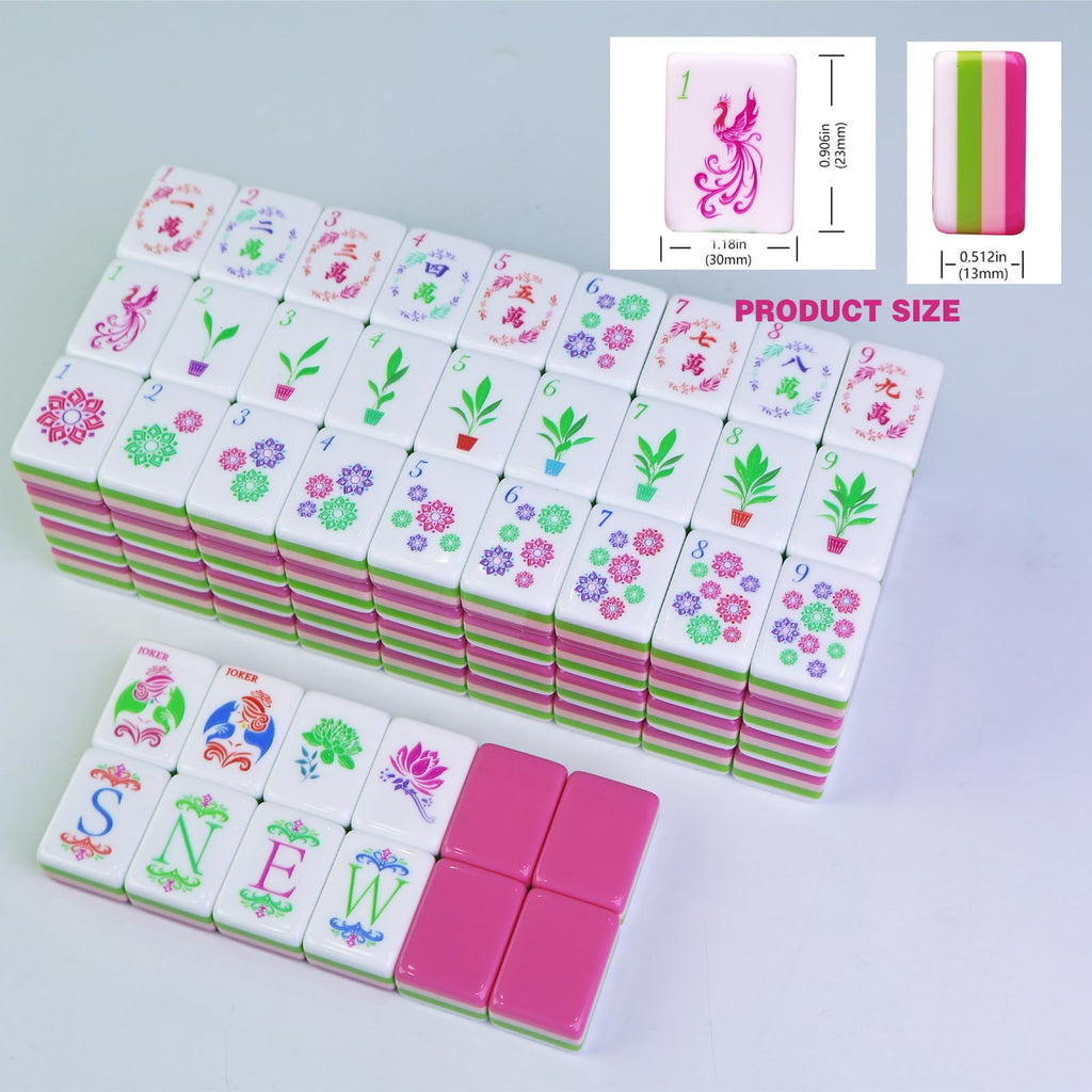 Acrylic 160 Tiles Mahjong Game Set with Carrying Bag A142