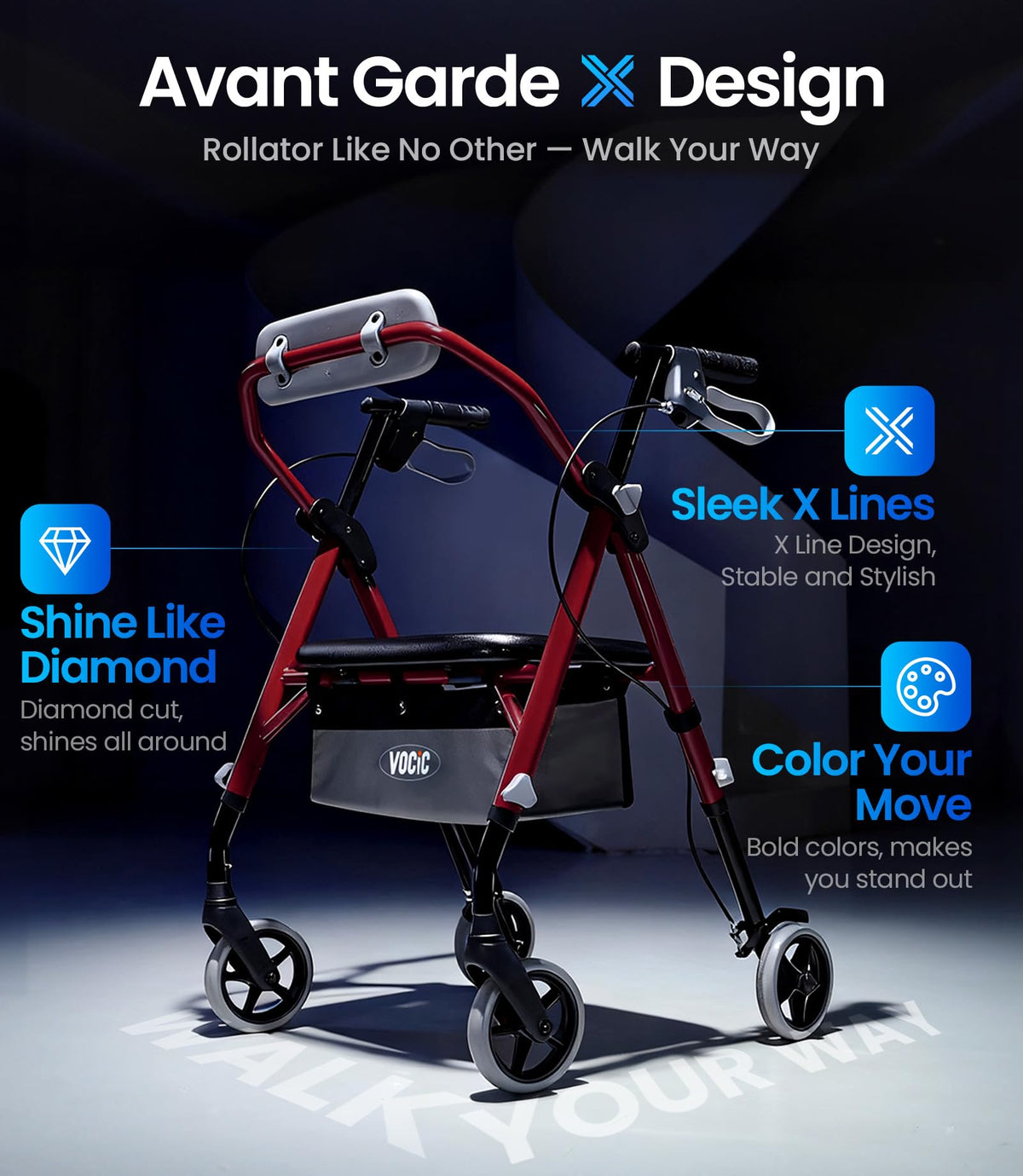 Rollator Walker with Seat A915733