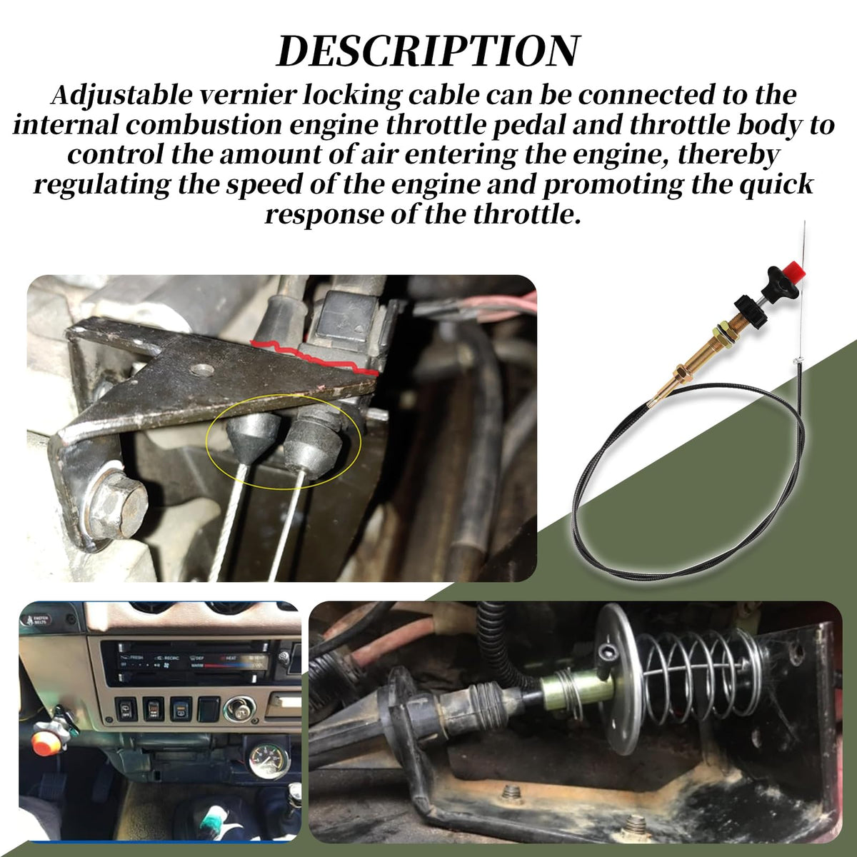 10FT Adjustable Locking Control Cable M9037
