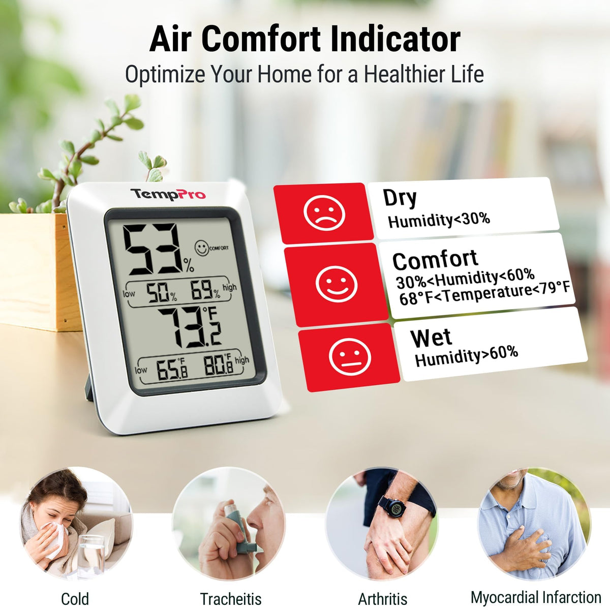 Digital Hygrometer Indoor Thermometer O624