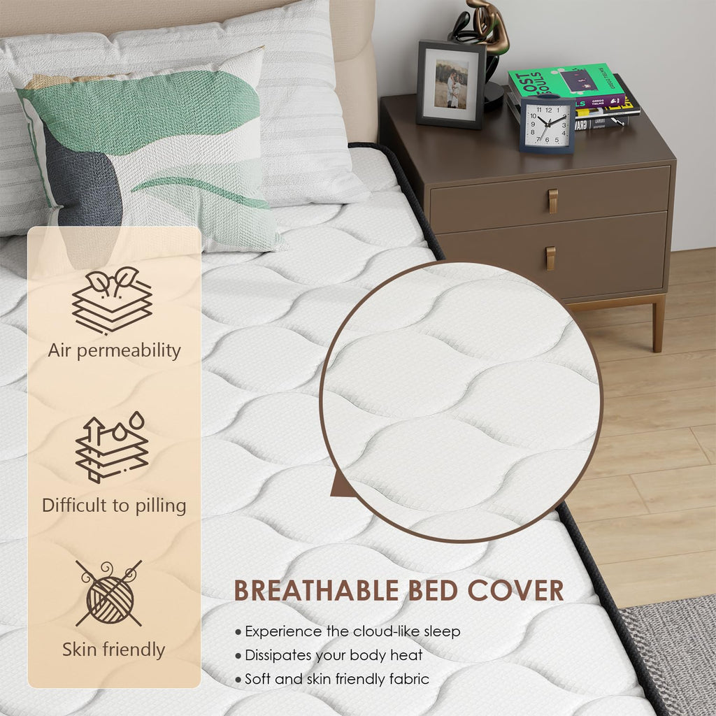 6 Inch Twin Medium Firm Hybrid Mattress W135633