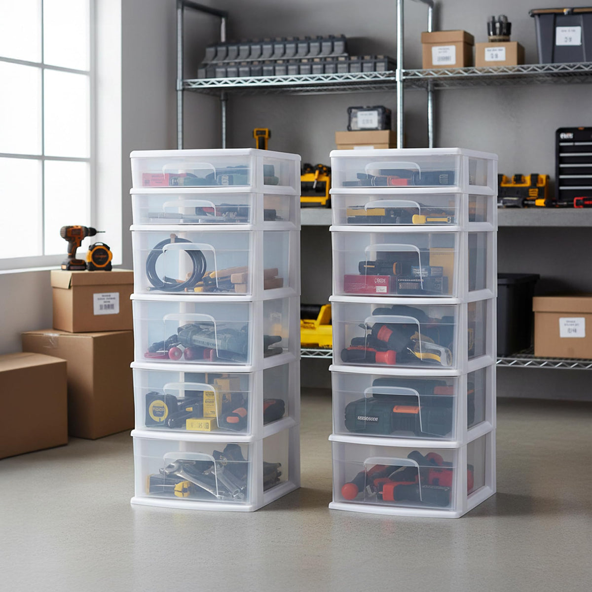 6 Drawer Plastic Storage Cart 2 Pack G53815