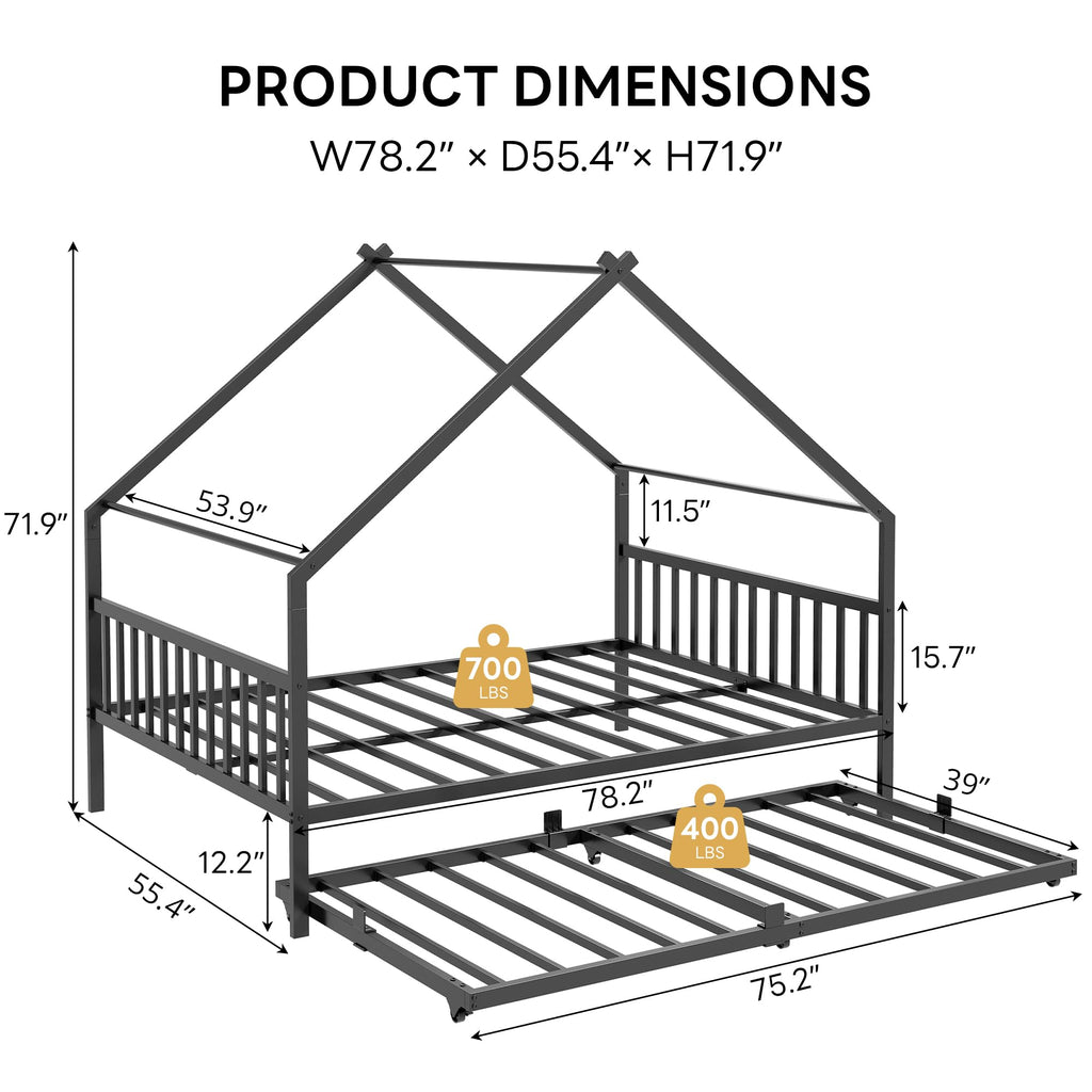 Black Daybed with Trundle P704