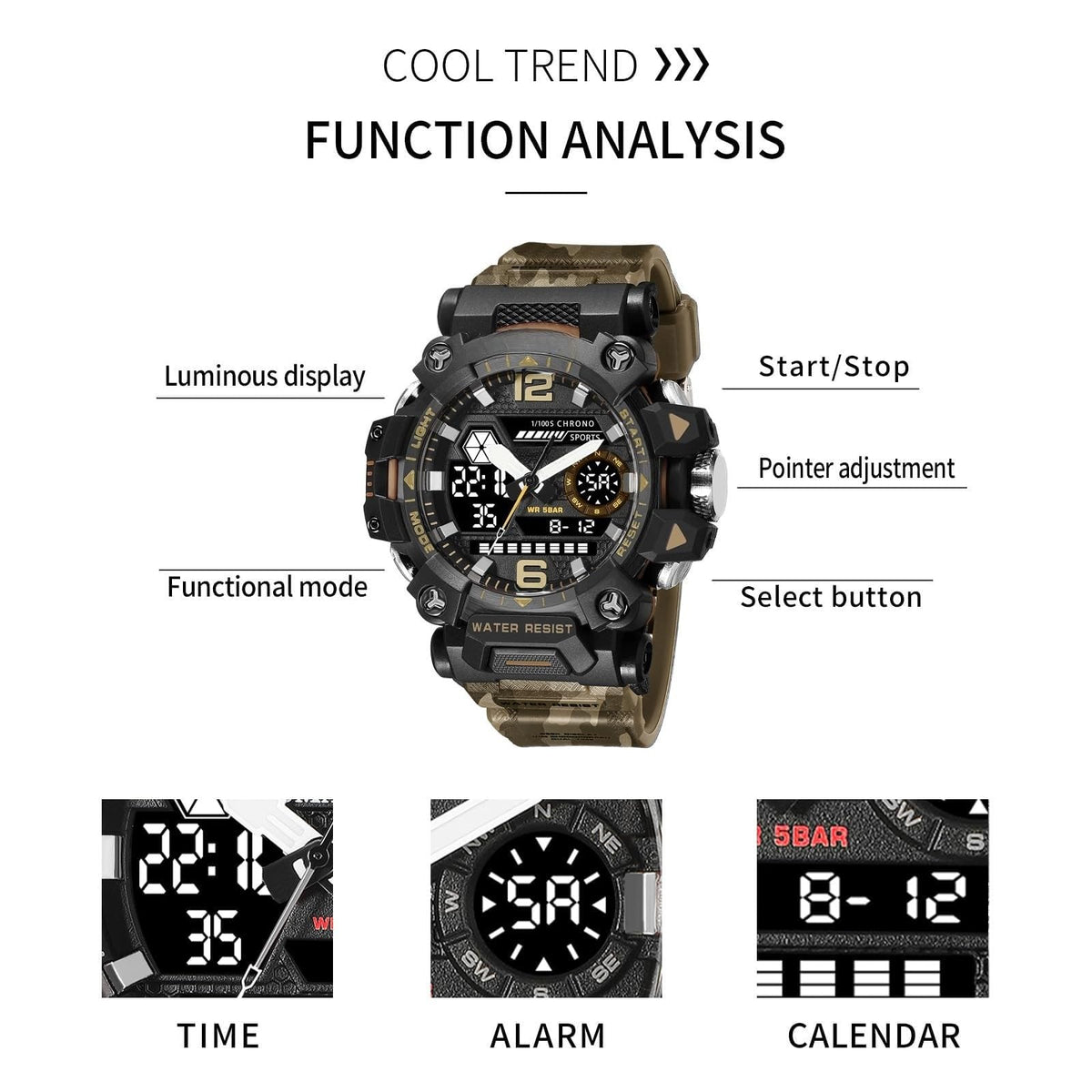 Water Resistant LED Digital Wrist Watch T508620
