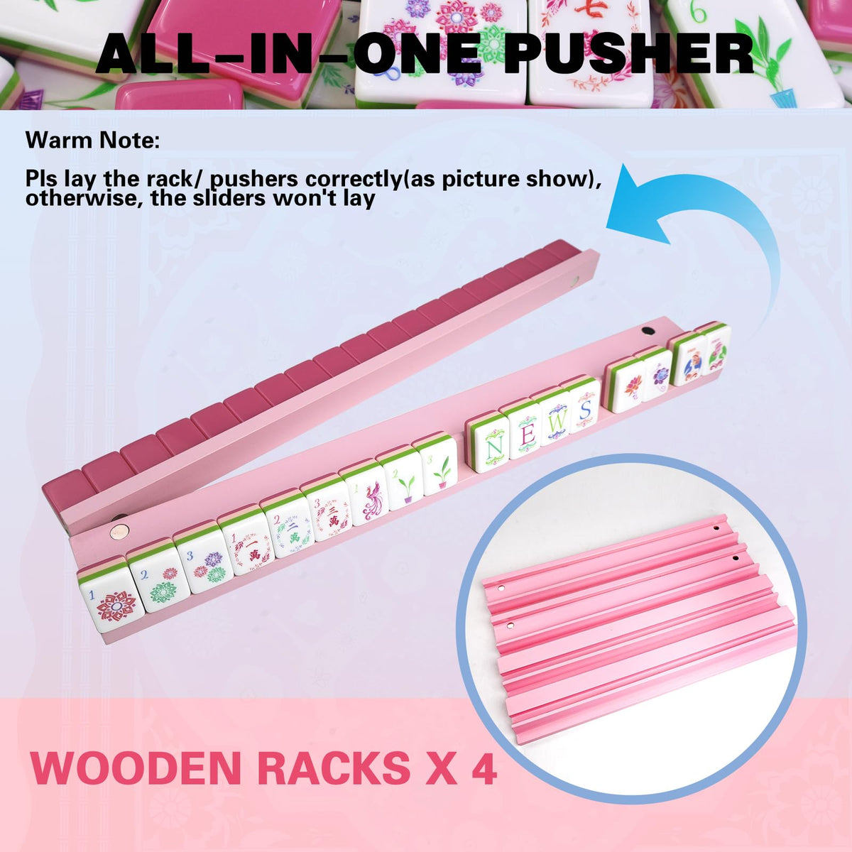Acrylic 160 Tiles Mahjong Game Set with Carrying Bag A142