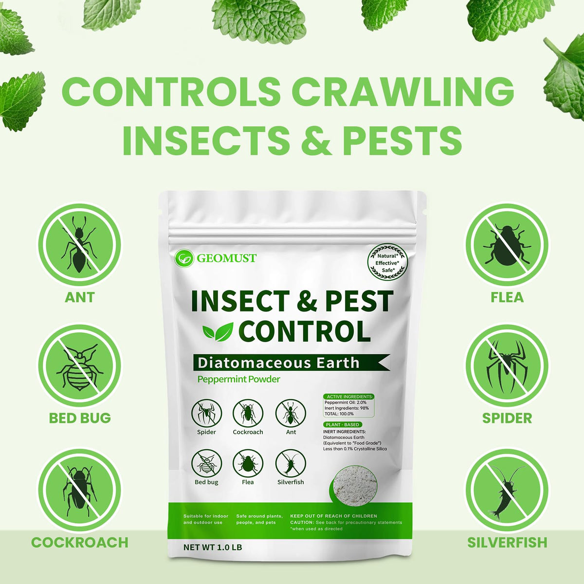 Diatomaceous Earth Food Grade Insect Killer 1 lb Y354