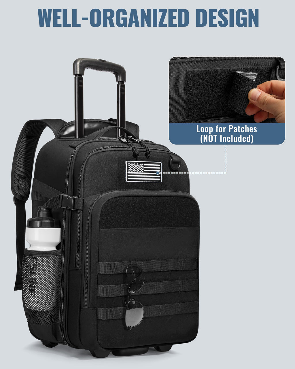 17 Inch Rolling Tactical Laptop Backpack with Wheels J836207