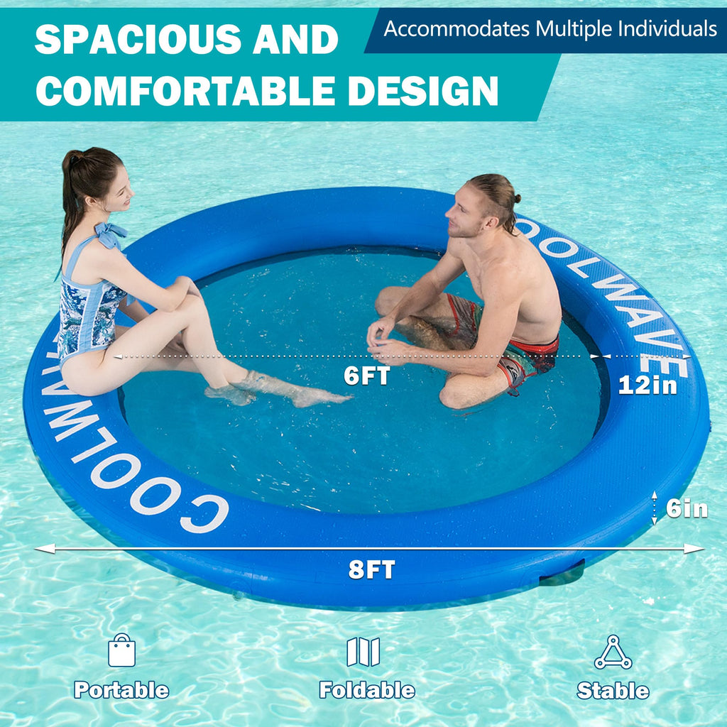 Inflatable Water Hammock Floating Dock with Cup Holders T922154