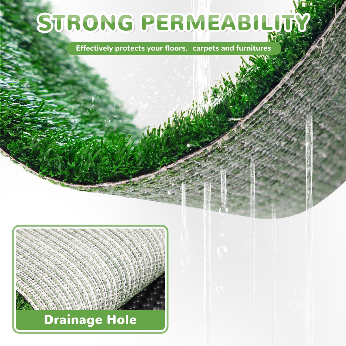 25" x 20" Reusable Indoor Dog Potty with Tray and 2 Artificial Grass Pads L92348