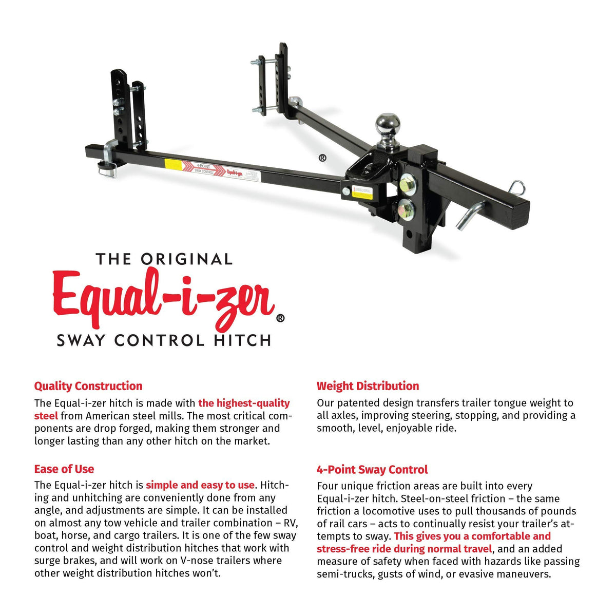4-point Sway Control Hitch, 10,000 Lbs Trailer Weight Rating X37832