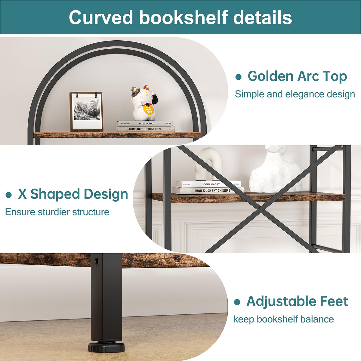 5 Tier Brown Bookshelf M967