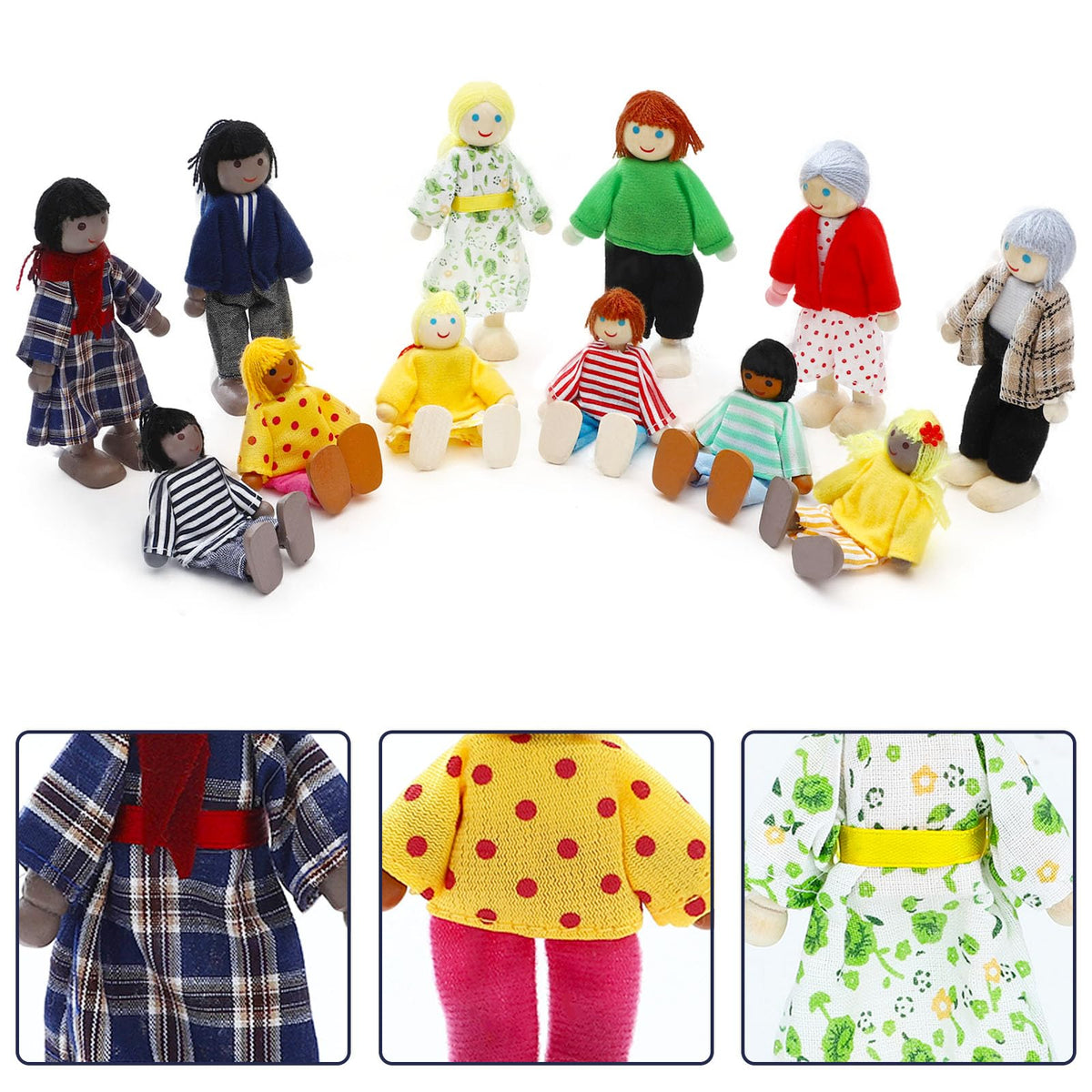 Wooden Dollhouse Family Set 23 Pieces N4102